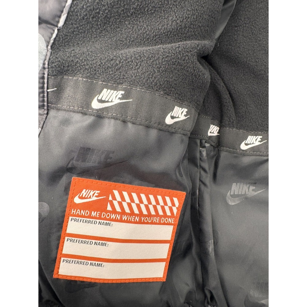Boys Nike Puffer Full Zip Jacket Winter Coat Black 3T All Over Print - Picture 3 of 8